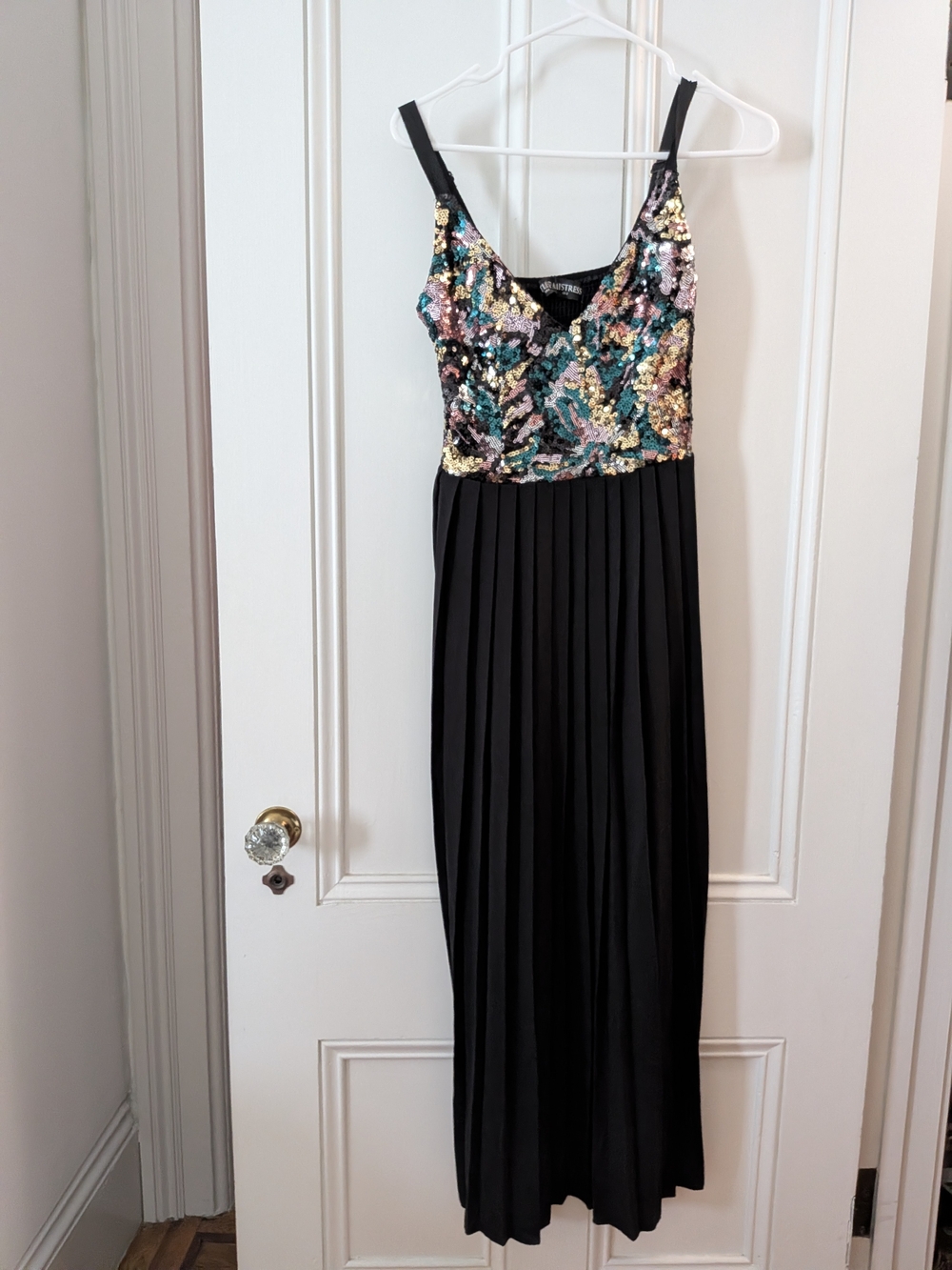 Modcloth Black Maxi Dress with Multicolor Sequin Bodice - Picture 2 of 2